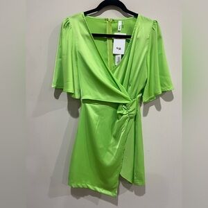 Glam Lime Green Mini Dress